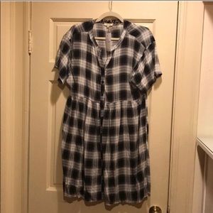 Plaid Button Up Dress